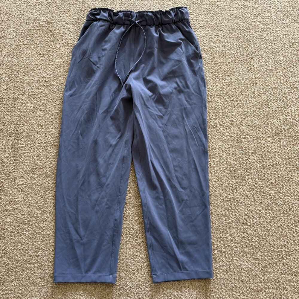 Lululemon Pants Stretch High-Rise Crop Womens Blue Elastic Waist Cropped Size 6